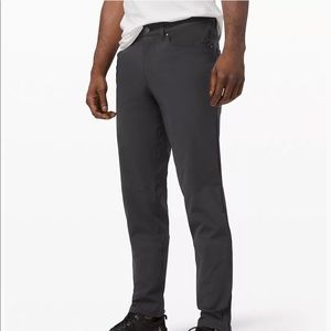 Mens Gray Lululemon ABC Classic-Fit Pant 34” Warpstreme